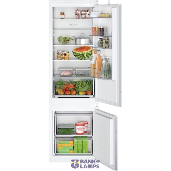 Bosch | Refrigerator | KIV87NSE0 | Energy efficiency class E | Built-in | Combi | Height 177.2 cm | Fridge net capacity 200 L | Freezer net capacity 70 L | 35 dB | White image 1