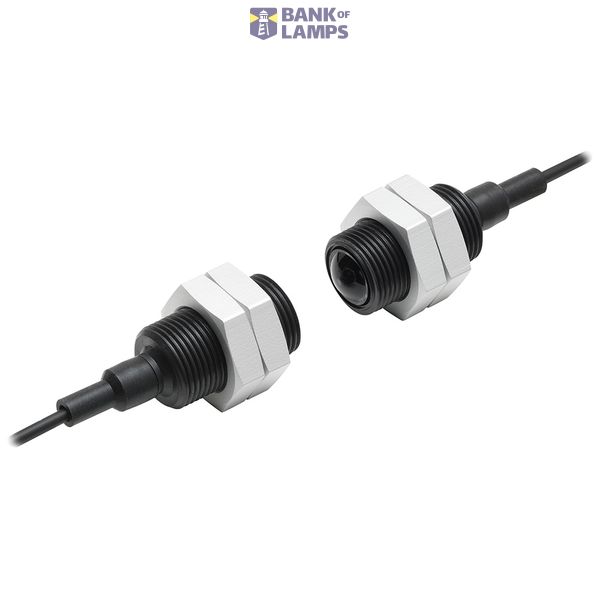 Fiber optic sensor head, through-beam, long distance detection, M14 cylindrical axial, R25 fiber, 10 m cable E32 1519G image 1