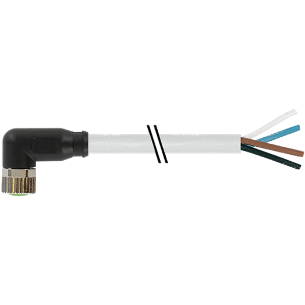 M8 female 90° with cable TPE 4x22AWG gy UL/CSA, ITC/PLTC 5m image 1