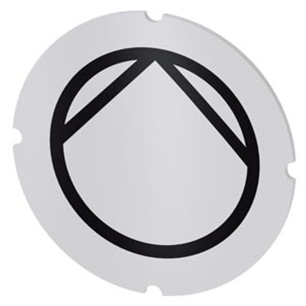 Inscription plate for illuminated pushbutton, round, milky, icon: Pump image 1