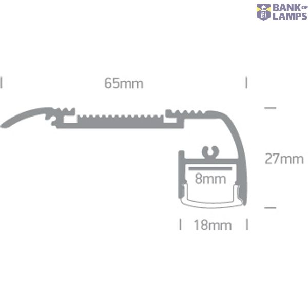 BLACK ALUMINIUM LED PROFILE FOR STEPS 2m image 3