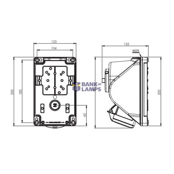 Fixed socket COMBO-POL 32A 5P 6h IP44 image 2