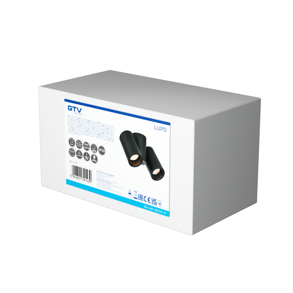 Ceiling luminaire LUPO, IP20, max. 50 W, 2*GU10, round, black image 3