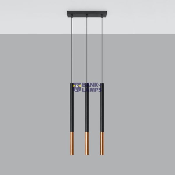 HANGING LAMP MOSAIC 3L BLACK/COPPER G9 3X40W IP20 image 2