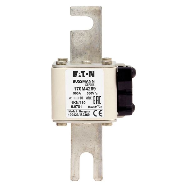 Fuse-link, high speed, 550 A, AC 690 V, size 1, 53 x 69 x 111 mm, aR, IEC, visual indicator image 4