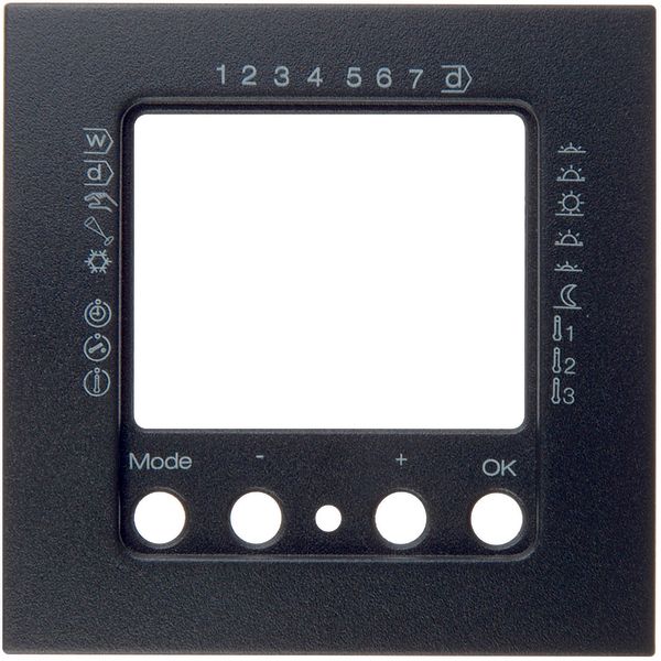 Thermostat time-controlled, with centre plate, B.x, anthracite matt image 1