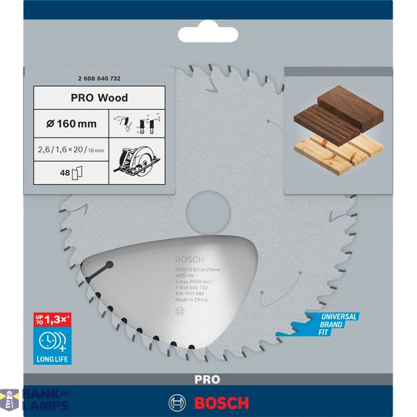 Optiline Wood circular saw blade 160 x 20/16 x 2,6 mm, 48 image 1
