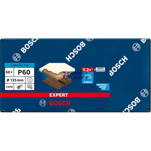 EXPERT C47 Sandpaper with multihole for Random Orbital Sanders 125 mm, G 6 5-pc image 2