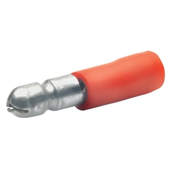 Round plug, Ø 4 mm, L 22 mm, insulated, straight, red, 0.5-1.0 mm², AWG 20-17, 1020 image 1