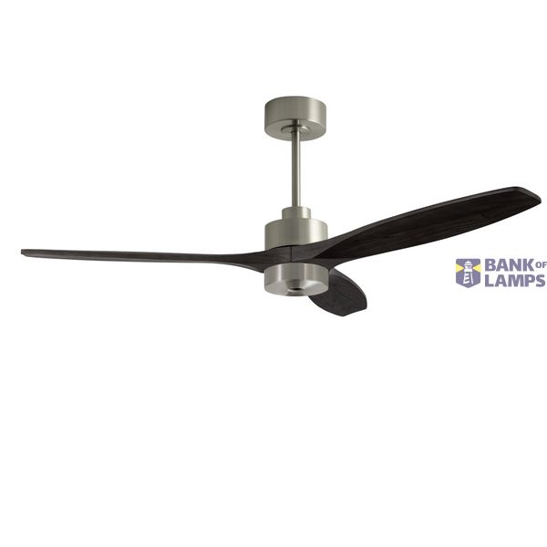 Fan Stem Evo ø1220mm Play Satin Nickel with Black Blades image 1