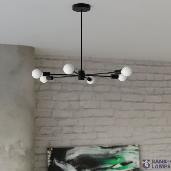LANGO 5 BLACK CHANDELIER E27 5X60W IP20 image 5