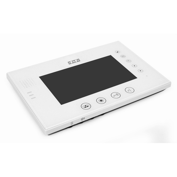 video intercom: 7" color monitor with memory, SD card port, plastic/aluminum, black + power supply image 1