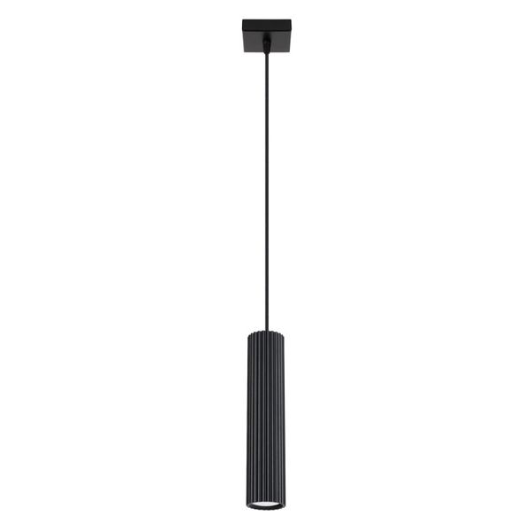 SINGLE BLACK PENDANT ON GU10 WITH CYLINDRICAL ELEGANT LAMP, CARBON SERIES image 1