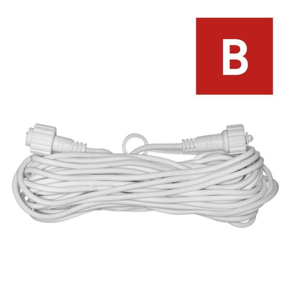 Extension cable for interconnecting chains, Profi white, 10 m, outdoor and indoor image 1