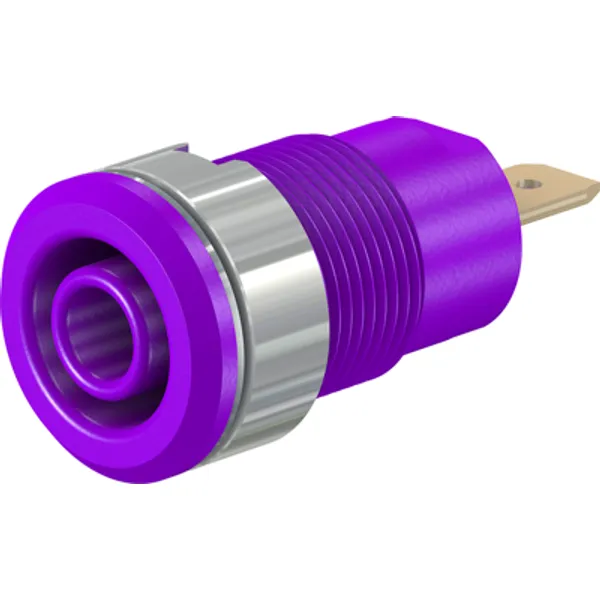 4 mm socket, flat plug connection, mounting Ø 12.2 mm, CAT III, purple, 23.3000-26 image 1