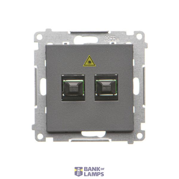 Double fiber optic sockets, graphite mat image 1