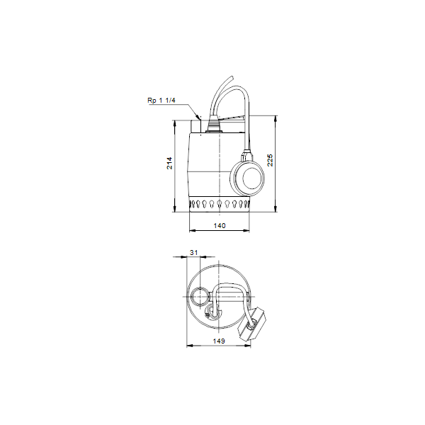 Submersible drainage pump UNILIFT KP250-A-1 1X220-230V 50HZ 5MSCH with image 4