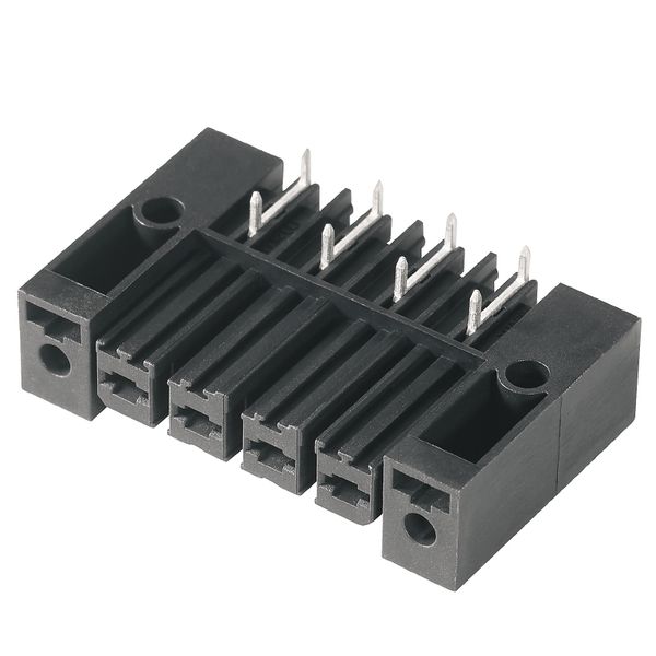 PCB plug-in connector, female header, Clip-on flange, inverted, THT solder connection, 7.62 mm, Number of poles: 2, 270°, Solder pin length (l): 3.5 mm, tinned, black, Box image 2