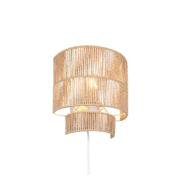 Satna wall lamp E27 brown/paper yarn image 1