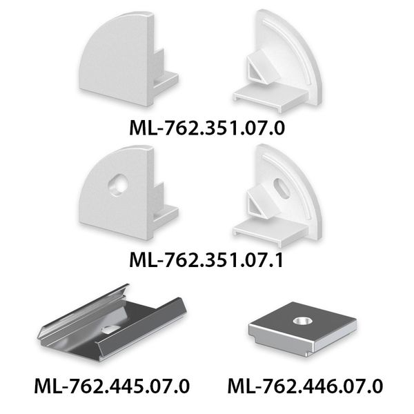 End cap for RC without hole, silver color image 1