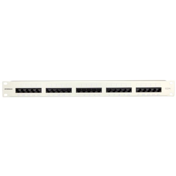 Patchpanel 25xRJ45 unshielded, ISDN, 19", 1U, RAL7035 image 3