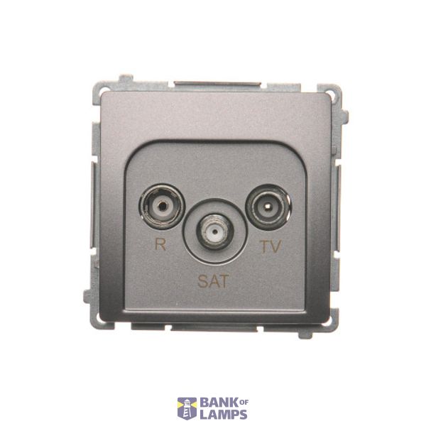 R-TV-SAT final aerial socket, atten.: 1dB, Inox, metallized image 1