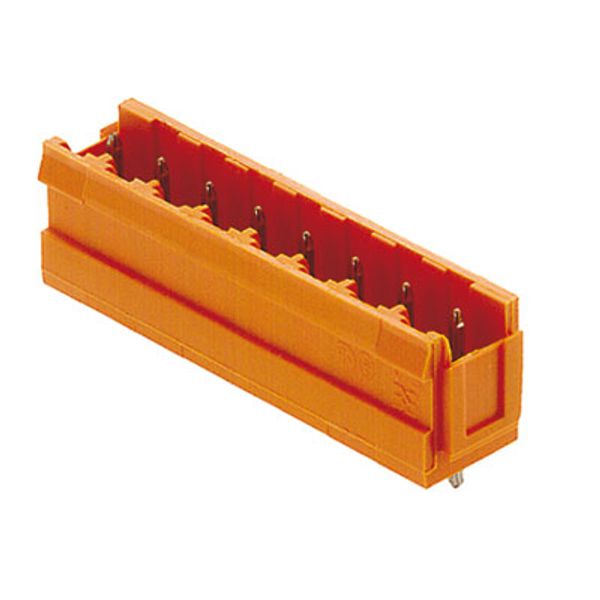 PCB plug-in connector, male header, Dovetails for fixing blocks, THT solder connection, 5.08 mm, Number of poles: 7, 180°, Solder pin length (l): 4.5 mm, tinned, orange, Box image 2