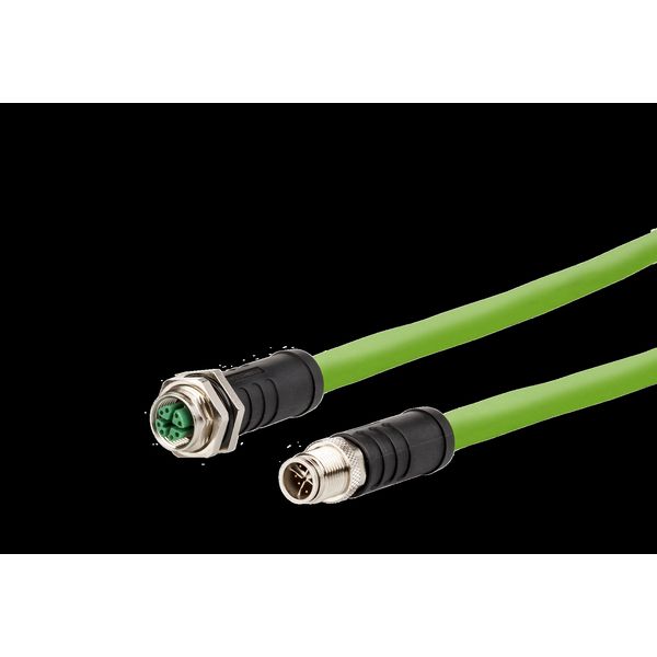 M12 Industrial Ethernet cable, X-coded, 2.0 m, M12 jack straight - M12 image 1