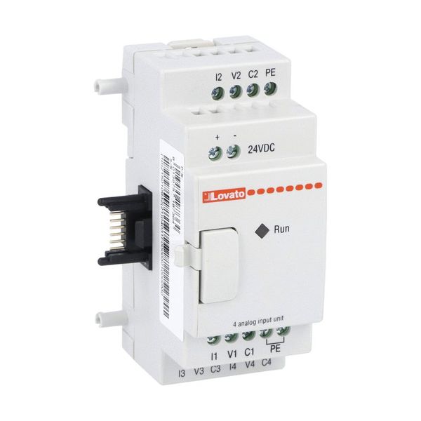 Micro PLCs, expansion module, auxiliary supply voltage 24VDC, 4 analog inputs 0...10V/0...20mA image 1