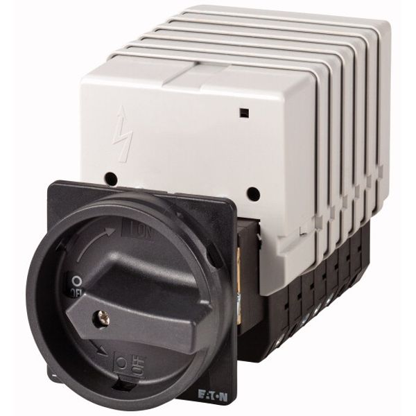 T5B-7-8349/V/SVB-SW Main switch, T5B, 63 A, rear mounting, 7 contact unit(s), 13-pole, STOP function, With black rotary handle and locking ring image 1