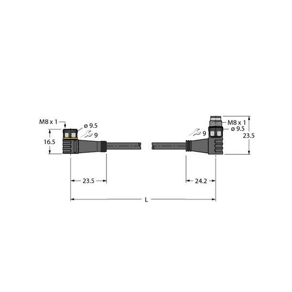 Actuator and Sensor Cable, PUR Extension Cable   PKW3M-1-PSW3M/TXL image 2