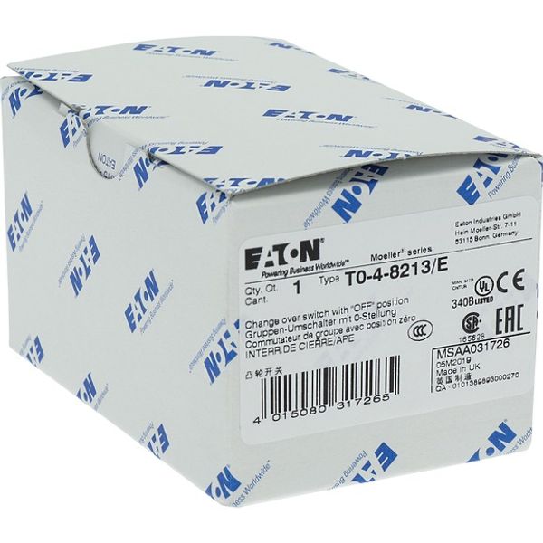 T0-4-8213/E Changeoverswitches, T0, 20 A, flush mounting, 4 contact unit(s), Contacts: 8, 60 °, maintained, With 0 (Off) position, 1-0-2, Design number 8213 image 6