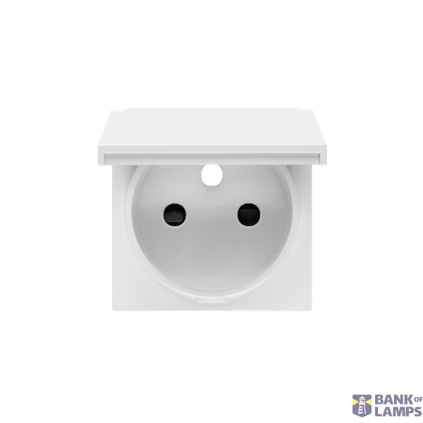 Cover for single socket outlet with a flap in the color of the cover, (cover), Simon 24, IP44, white image 1