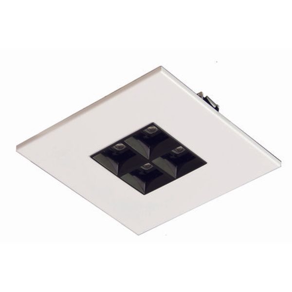 MODUS ESD1000, recessed,  white body, square 180x180mm, 1x4 black optic, lenses 80°, LED 840, DALI image 1