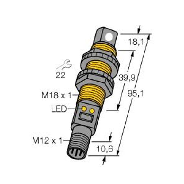 Ultrasonic Sensor diffuse mode sensor   S18UBARQ image 2