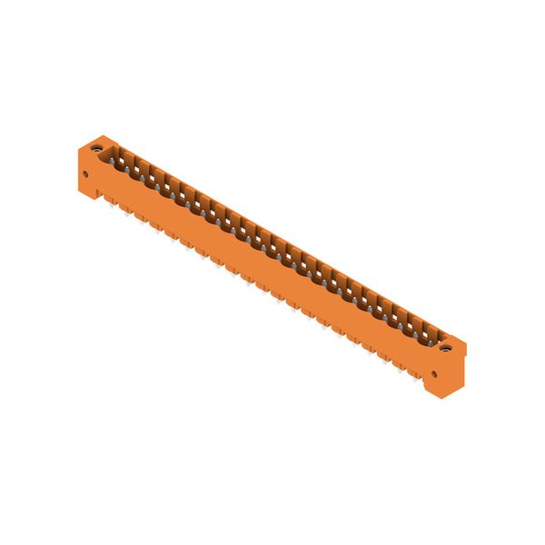 PCB plug-in connector, male header, Flange, THT solder connection, 5.08 mm, Number of poles: 22, 180°, Solder pin length (l): 3.2 mm, tinned, orange, Box image 4