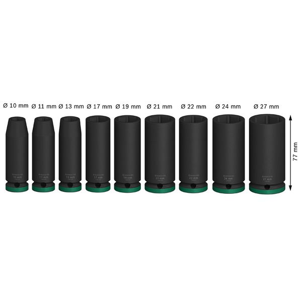 PRO Impact Sockets 1/2" Deep 9-PC Set image 3