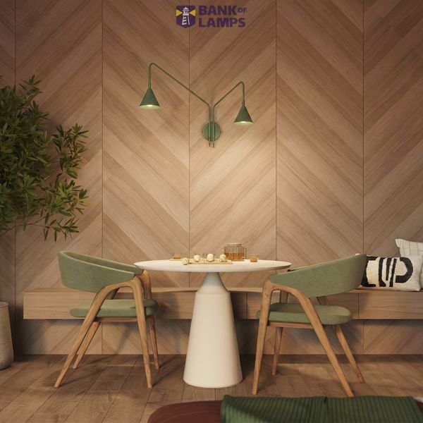 Wall lamp NOX 2 olive green with a switch image 5