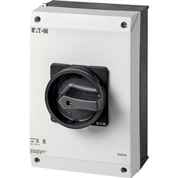 P3-63/I4/SVB-SW/HI11-NA Main switch, P3, 63 A, surface mounting, 3 pole, 1 N/O, 1 N/C, STOP function, With black rotary handle and locking ring, UL/CSA image 2
