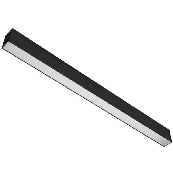 MODUS HL5000, lenght 1485mm, LED 840, prizma cover, pendant, direct, to row - start part, black image 1