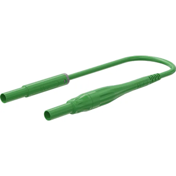 Measuring lead with (4 mm lamella plug, straight) to (4 mm lamella plug, straight), 1.5 m, green, silicone, 1.0 mm², CAT IV, 66.1047-15025 image 1