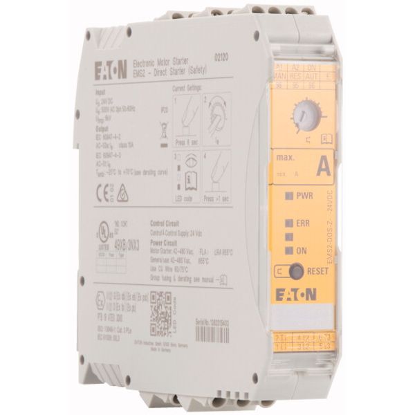 EMS2-DOS-Z-9-24VDC DOL starter, 24 V DC, 1,5 - 7 (AC-53a), 9 (AC-51) A, Screw terminals, Controlled stop, PTB 19 ATEX 3000 image 4