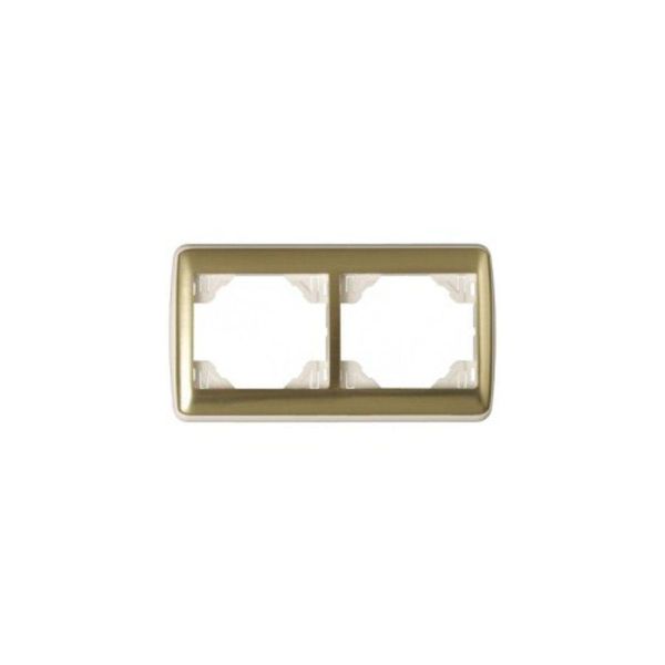 DOUBLE HORIZ FRAME IVORY/GOLD image 1