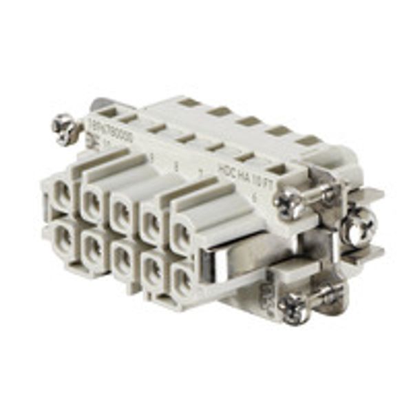 HDC insert, Female, 250 V, 16 A, Number of poles: 10, Tension-clamp connection, Size: 2 image 1