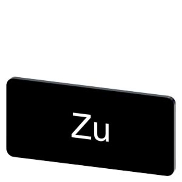 Labeling plate 12.5 x 27 mm, label black, labeling: Zu image 1