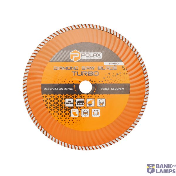 Diamond Turbo Saw Blade 230x7x2.6x22.23 image 1