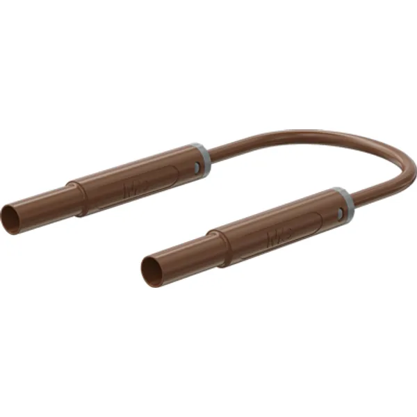 Safety measuring lead with (4 mm lamella plug, straight) to (4 mm lamella plug, straight), 1.5 m, brown, PVC, 2.5 mm², CAT IV, 66.1042-15027 image 1