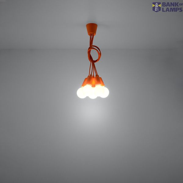 Hanging lamp DIEGO 5 orange E27 5x60W IP20 image 7