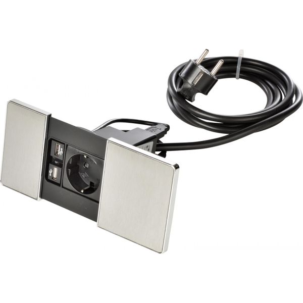 VersaPAD 1socket+2USB, stain. steel image 1