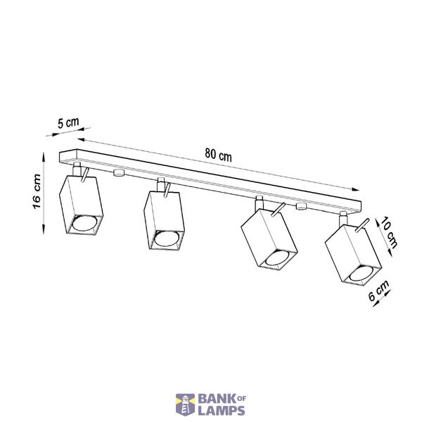 CEILING LAMP MERIDA 4L WHITE GU10 4X40W IP20 image 3